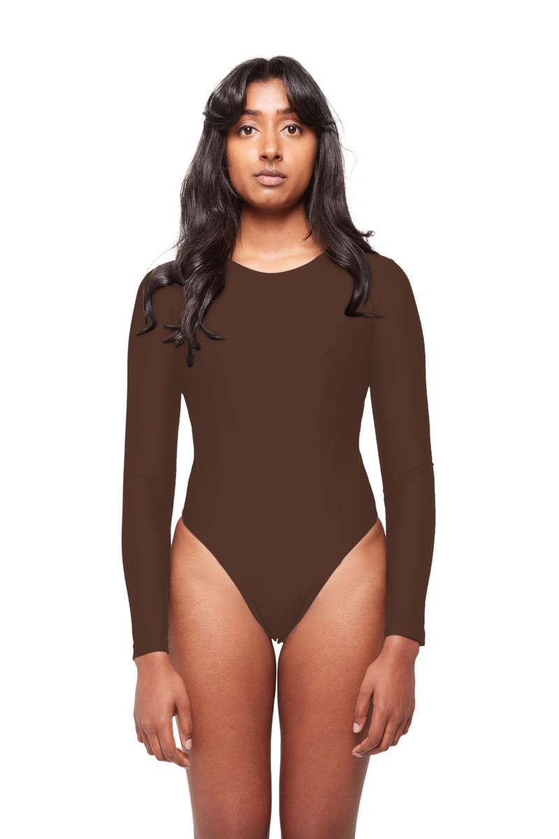 hauslabel HA 004 LOW CUT BODYSUIT - ARABICA hauslabel HA 004 LOW CUT BODYSUIT - ARABICA