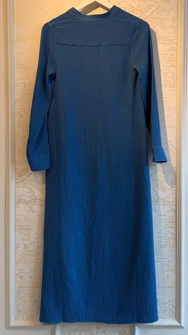 Bird & Knoll Frieda Maxi Shirt Dress - Blue | Garmentory