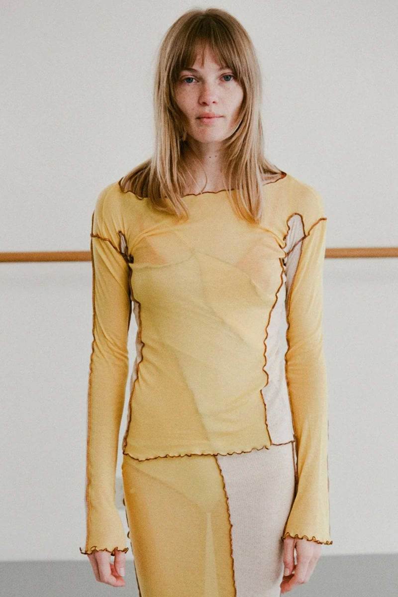 トップス Baserange SUN LAYER LONG SLEEVE Baserange Sun Long sleeve Cotton Top - Sun Yellow | Garmentory