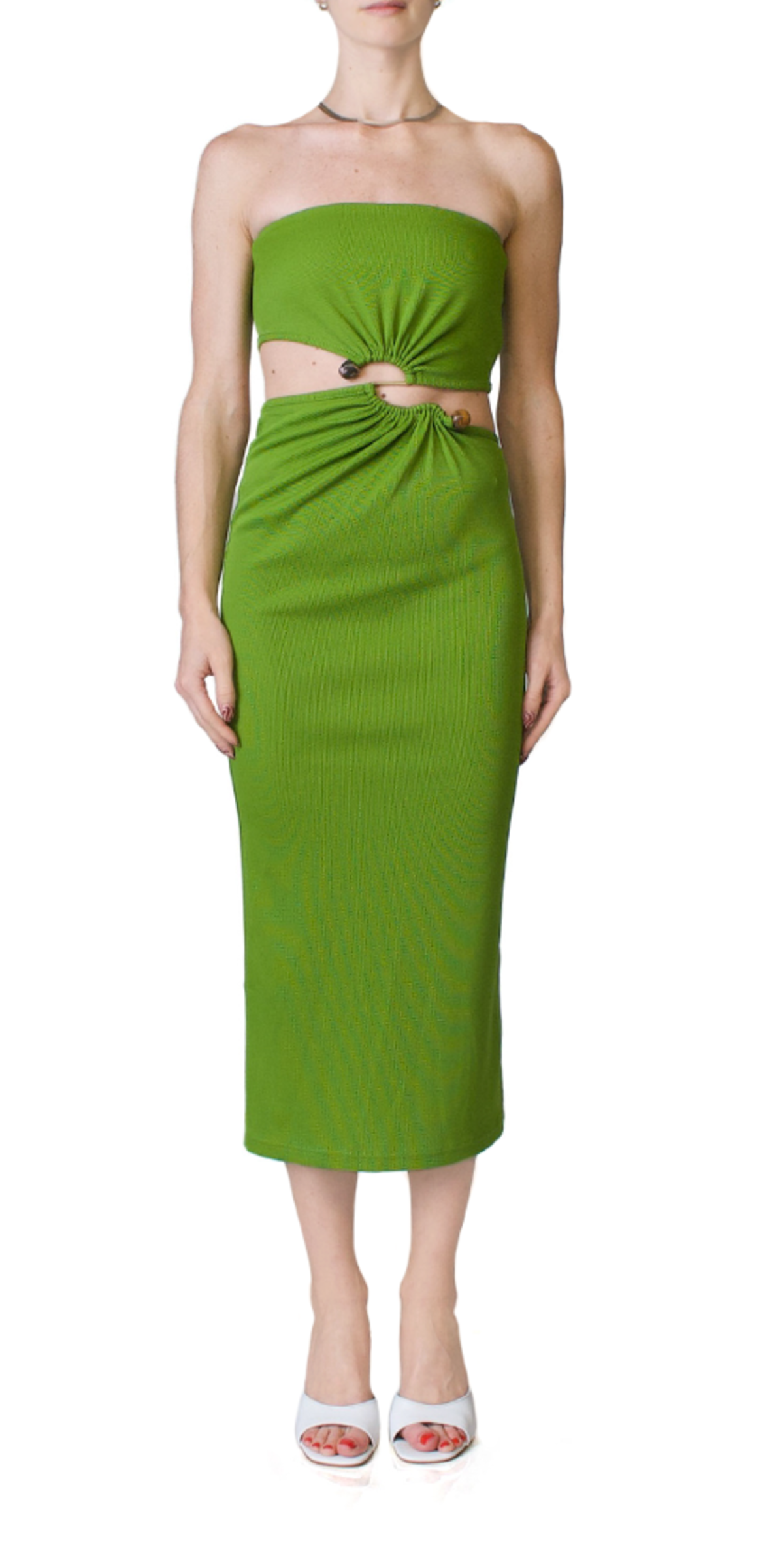 Christopher Esber Distort Strapless Dress - Green | Garmentory