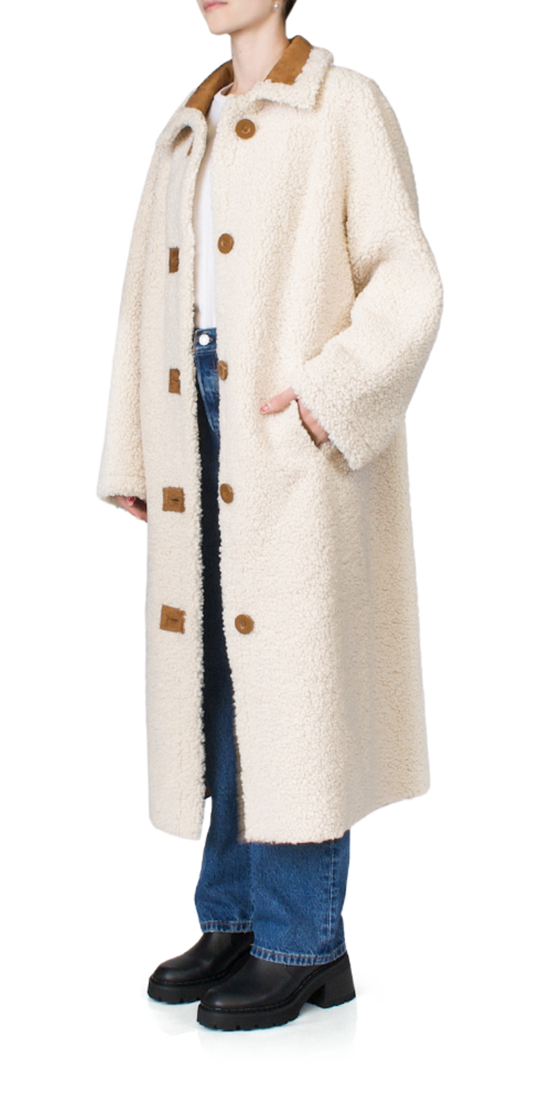 Stand Studio Kenca Reversible Coat Off White/Tan
