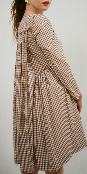 Sandy Liang Kew Dress - Latte Gingham