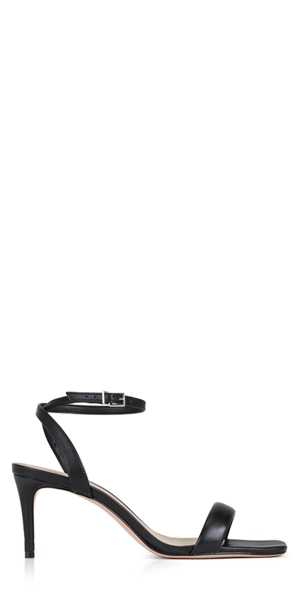 Schutz Laurina Mid Leather Sandal - Black