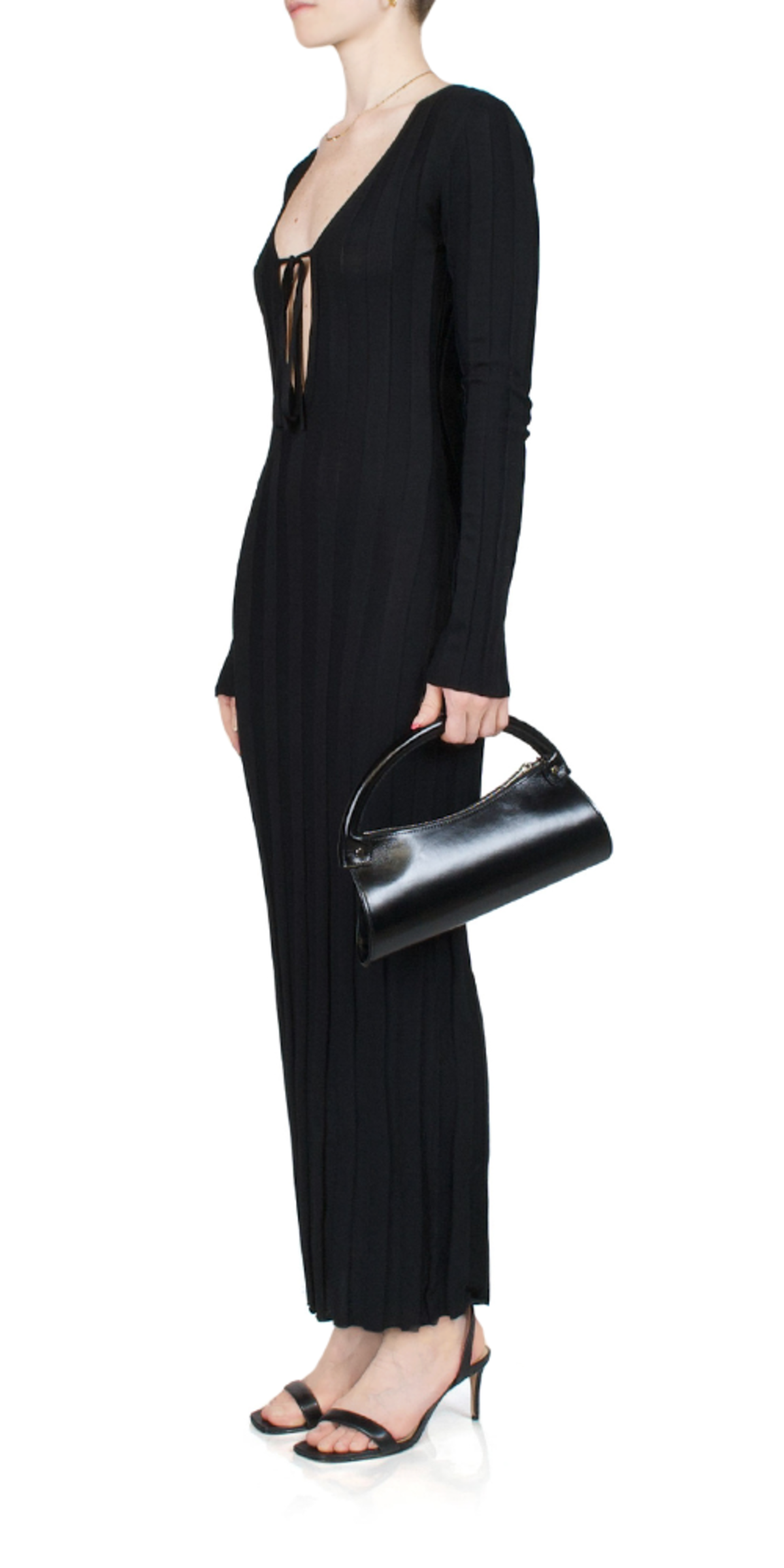 Schutz Laurina Mid Leather Sandal - Black - Image 3 of 5