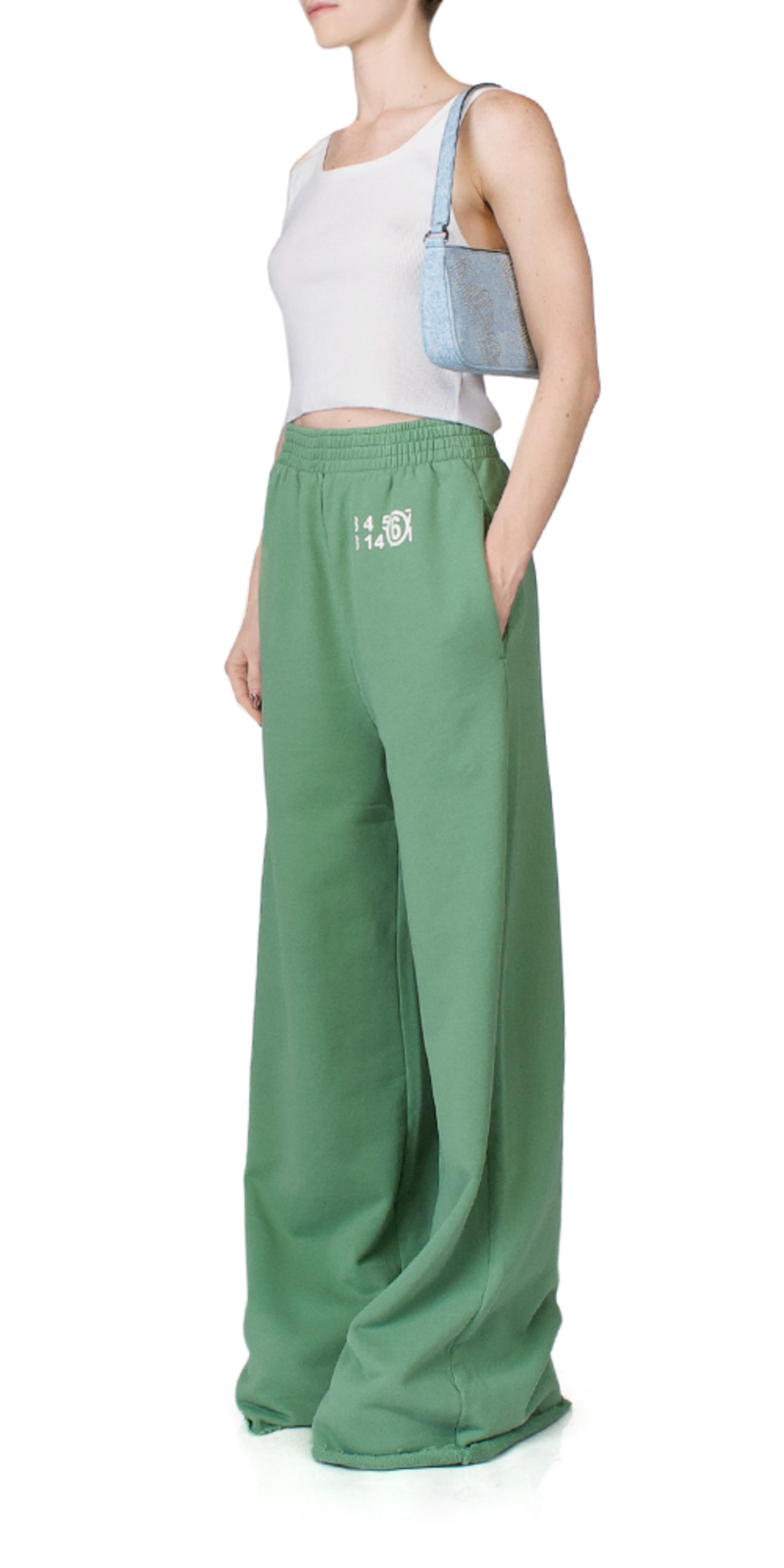 MM6 Maison Margiela Oversized Logo Track Pants - Clover | Garmentory