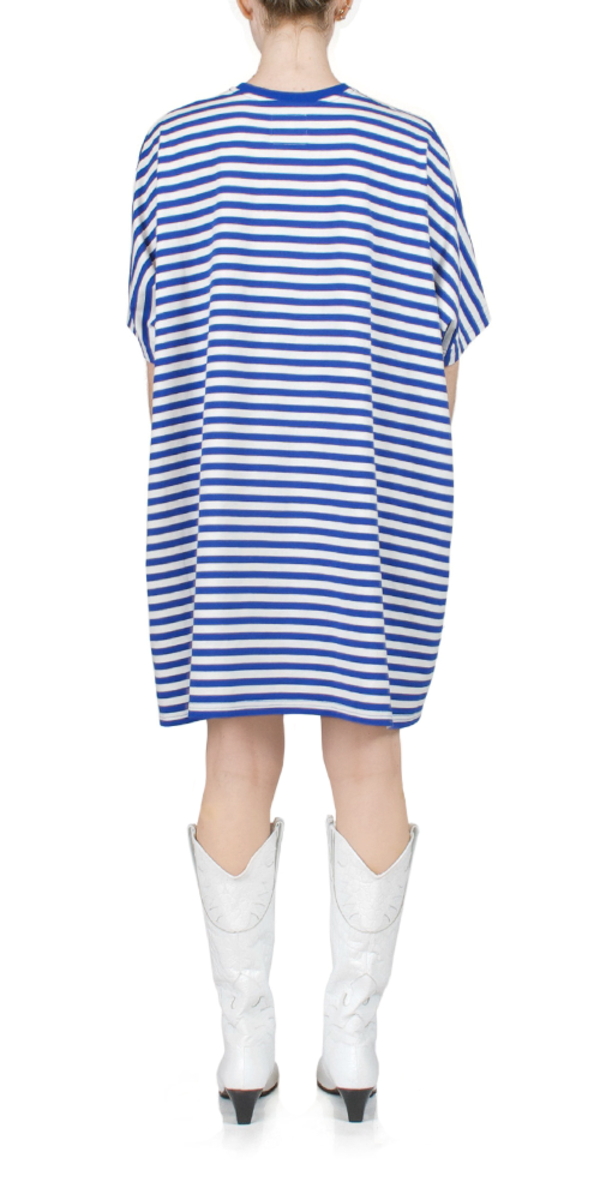 DENIMIST Pocket Tee Dress - Royal Blue/White Stripe | Garmentory