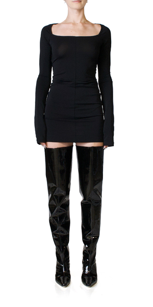 chinese dress ladies Lukea Long Sleeve Mini Dress Black Tall main image 0