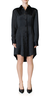 MM6 Maison Margiela Silky Button Front Dress - Black - Thumbnail 1