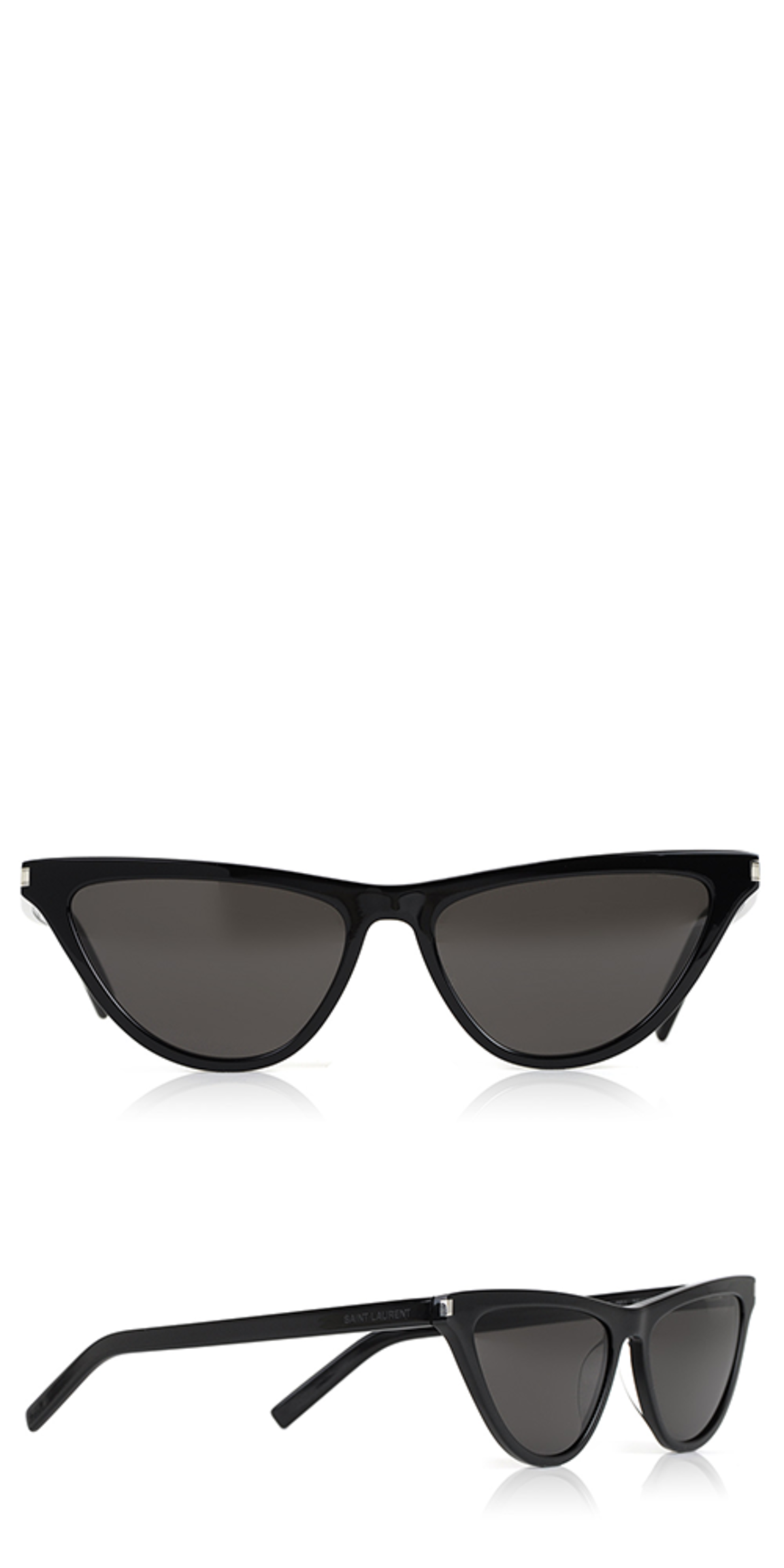 Saint Laurent SL 550 Slim Sunglasses - Shiny Black | Garmentory