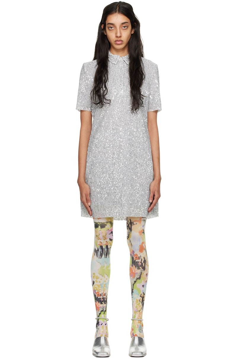 Stine Goya Kalmi Minidress - Silver | Garmentory