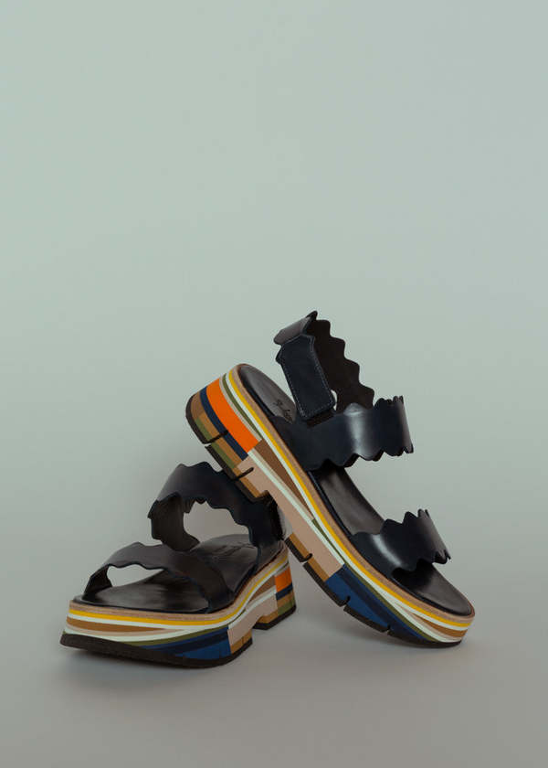 Homers Shoes Duyba Petrol Sandal - Petrol/Multi