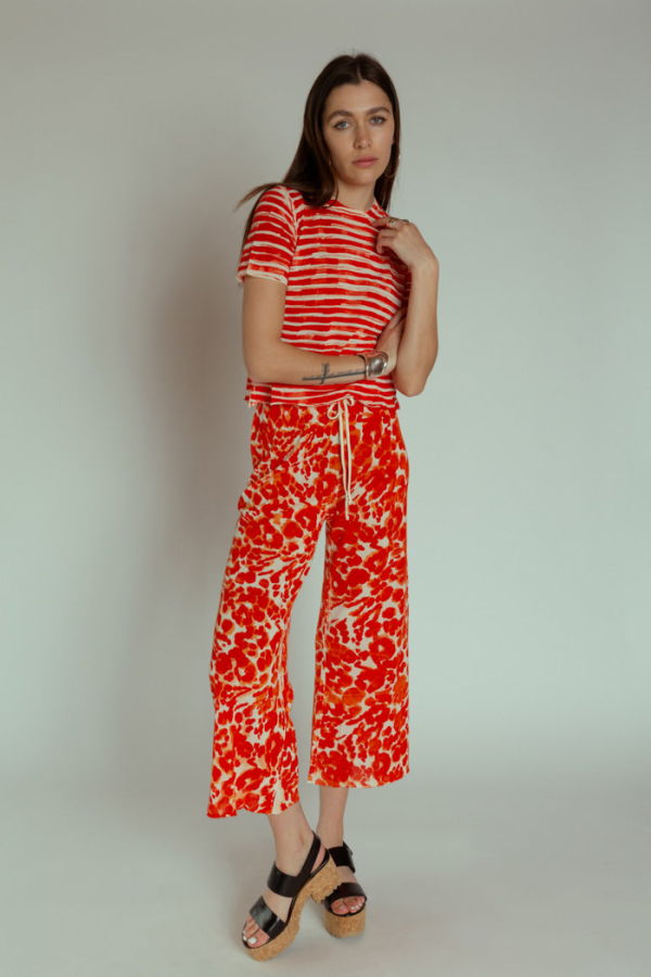 MJ Watson Tomato Flowers Cotton Pant - Tomato Flowers