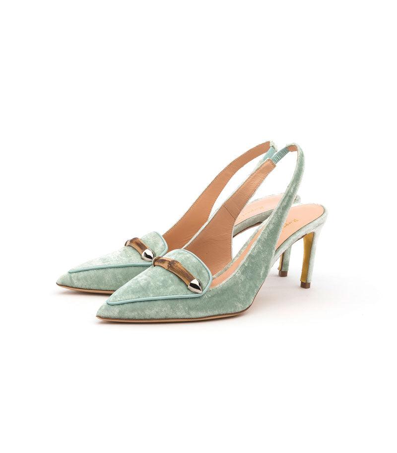 NEW Rupert Sanderson Naxos Velvet Pump in Daffodil Yellow - Size 40