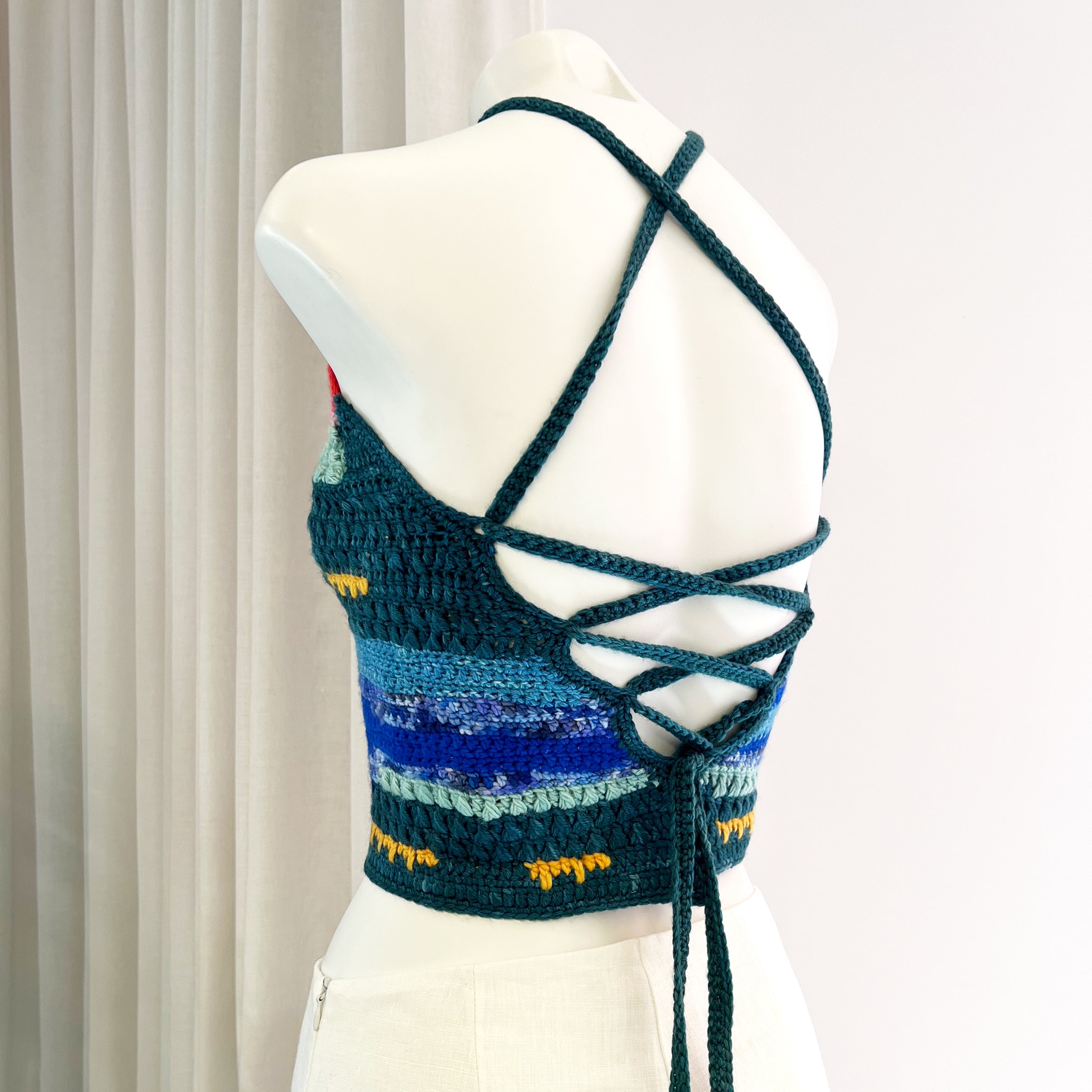 Bileya Hand-Crochet Halter Top in Coral main image 1