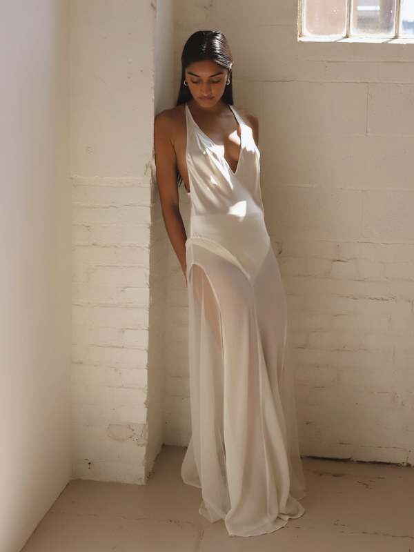 Vintage Victoria's Secret Silk Sheer Maxi Dress - Ivory | Garmentory Vintage Victoria's Secret Silk Sheer Maxi Dress - Ivory | Garmentory