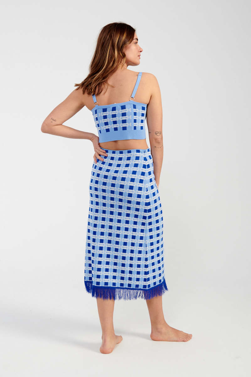 スカート BAUM UND PFERDGARTEN Woman Skirt Gnawed Blue 23578 C7336 Baum Und Pferdgarten Outlet: Skirt woman - Gnawed Blue