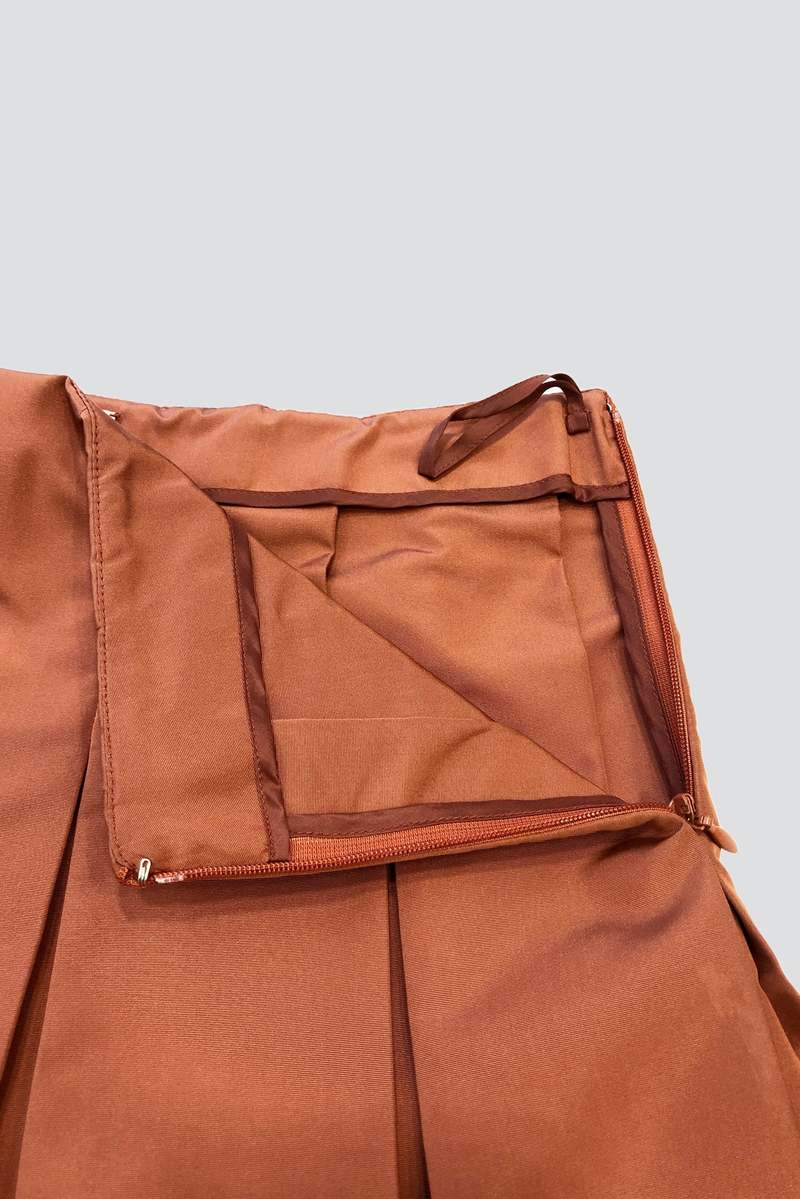 Vintage Prada Sheen Pleated Skirt - Orange