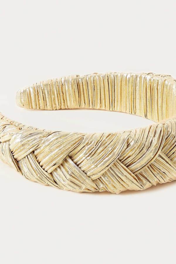 Loeffler Randall Braided Headband - Gold | Garmentory
