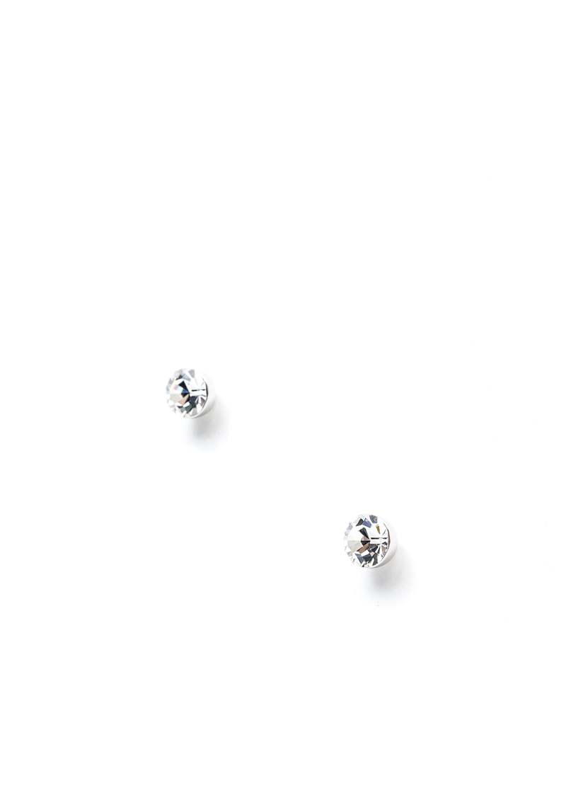 DEPARTMENT Rhinestone Diamond Earring - Silver