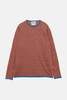 PRESIDENTS  Linen Melange Contrast Crewneck Terra - Rossa Oceano - Thumbnail 1