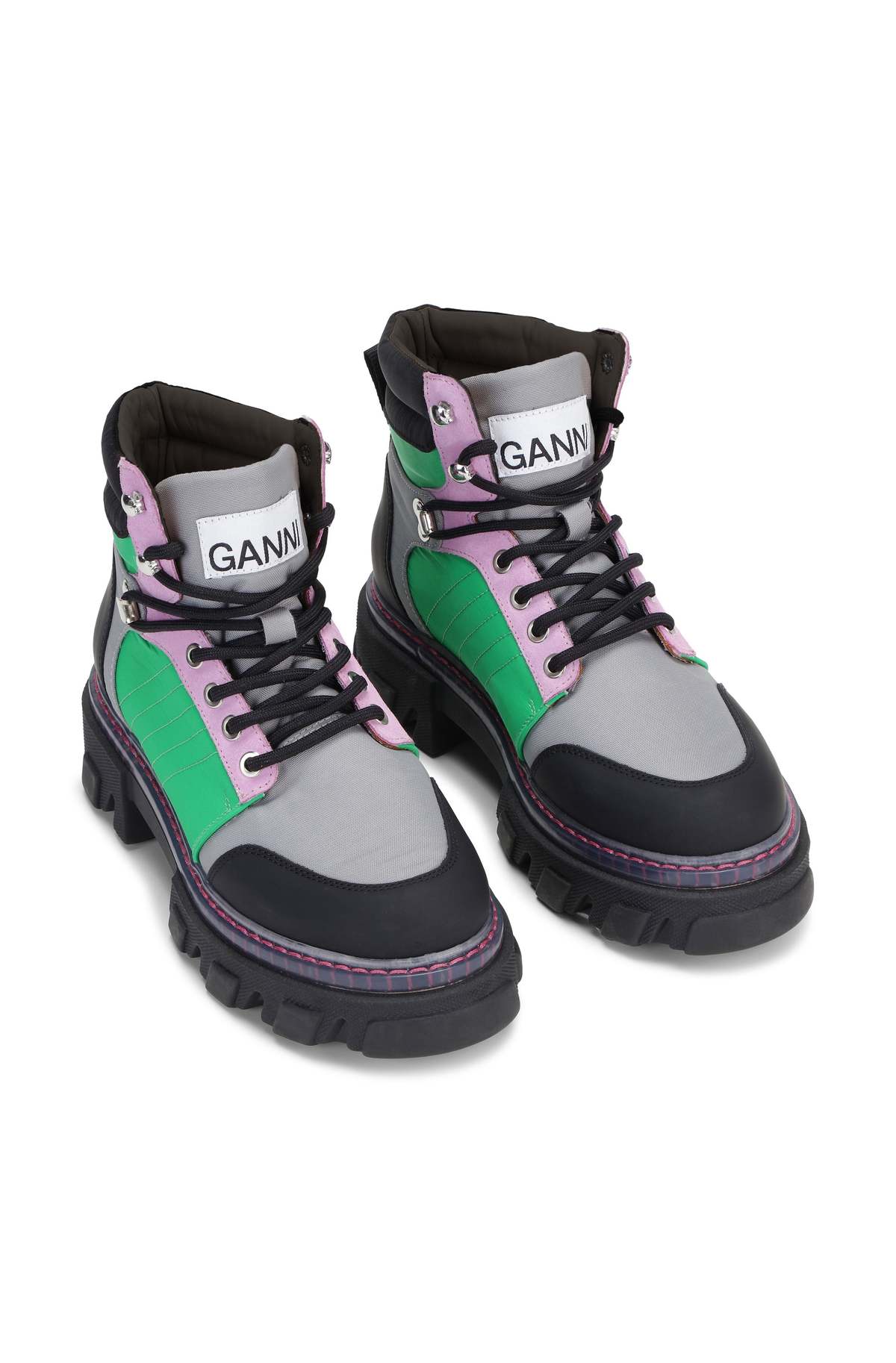 GANNI｜Performance Hiking Velcro Boot　36 Ganni Mountaineering Velcro Boots In Black | ModeSens