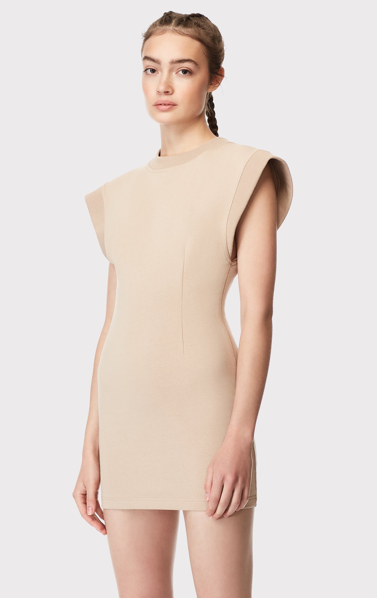 Herve Leger Sweatshirt Mini Dress - Desert | Garmentory