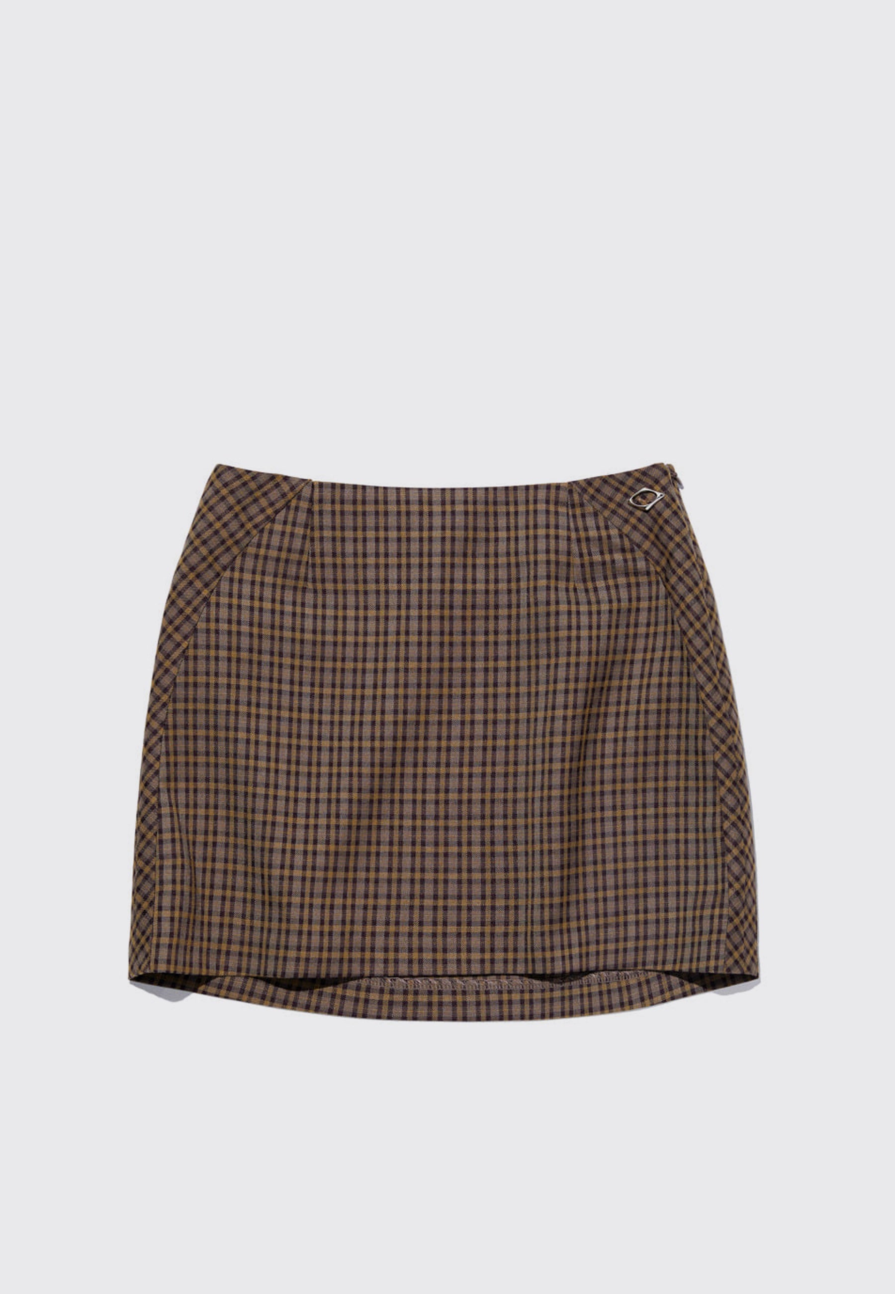★送料・関税込★MISCHIEF★CHECKERED MINI SKIRT★BROWN MULTI Checkered-Mini-Skirt---Brown-