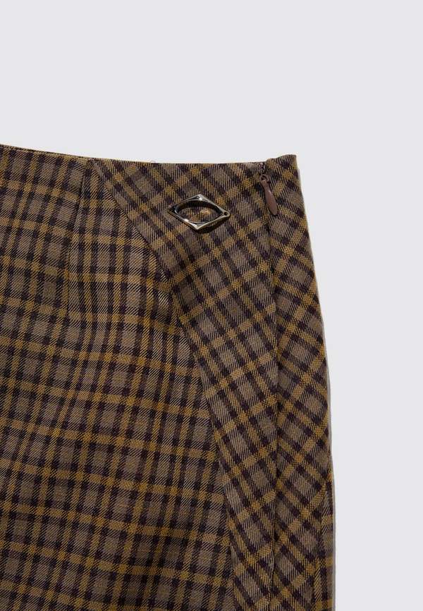 ★送料・関税込★MISCHIEF★CHECKERED MINI SKIRT★BROWN MULTI MSCHF Checkered Mini Skirt - Brown Multi | Garmentory