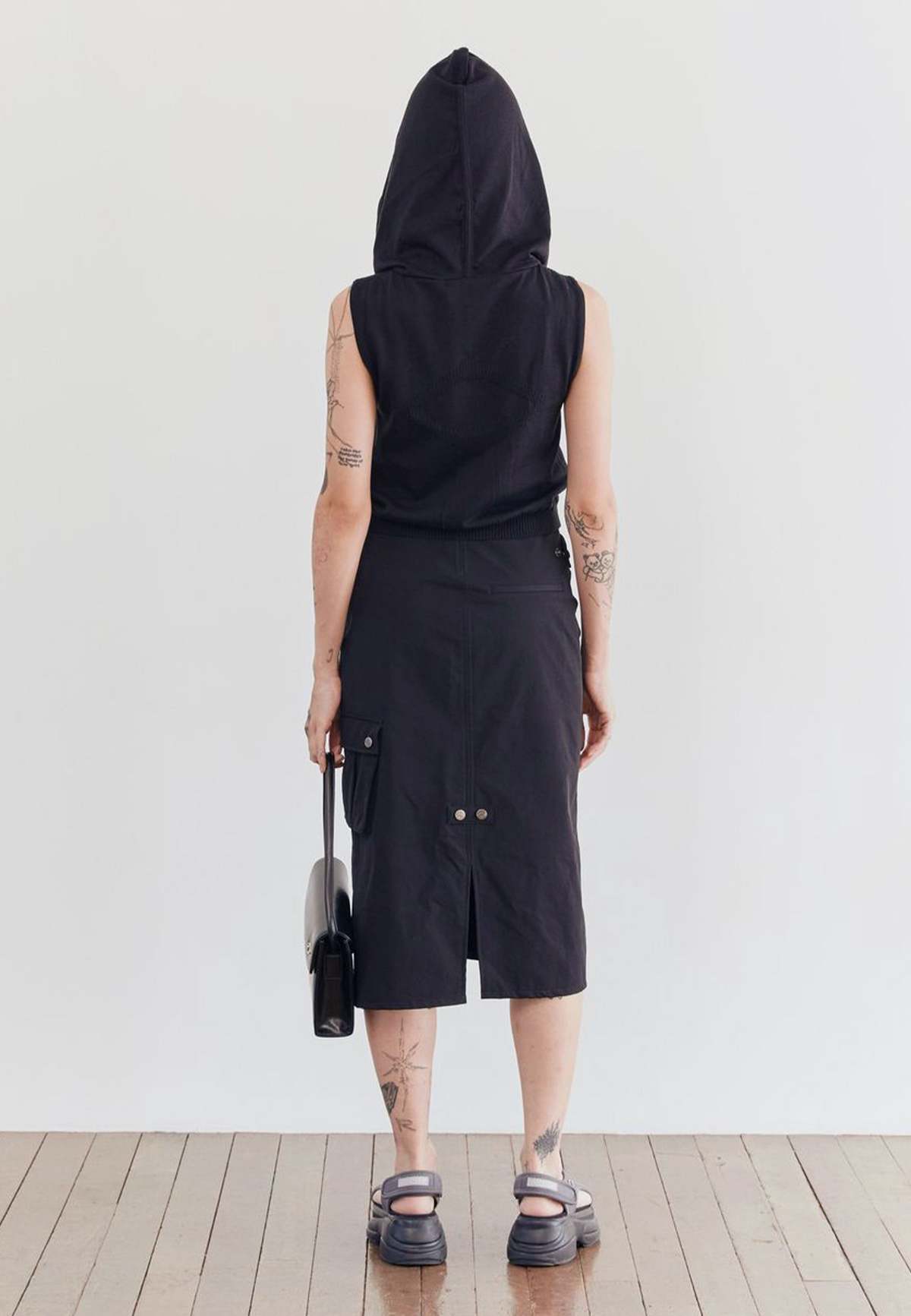 MSCHF Rhombus Hooded Knit Vest - Black | Garmentory