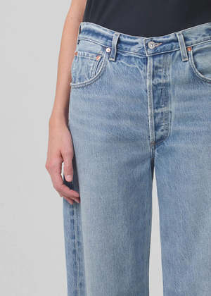 Citizens of Humanity Ayla Baggy Cuffed Crop - Light Wash Denim | Garmentory