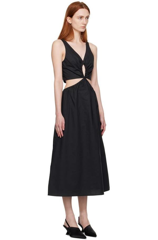 ANINE BING Dione Midi Dress - Black | Garmentory
