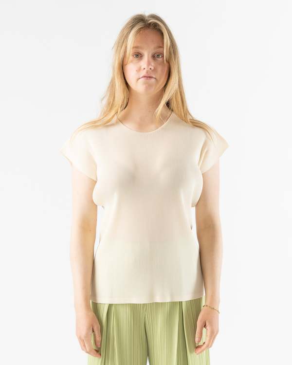 Pleats Please Issey Miyake Mist April Top in Cream | Garmentory