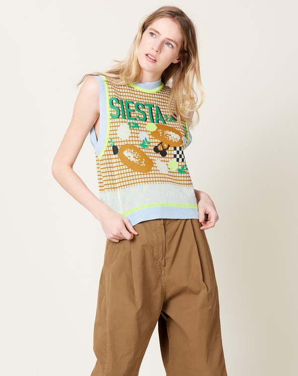 Siesta Knit Vest in Brown | Garmentory
