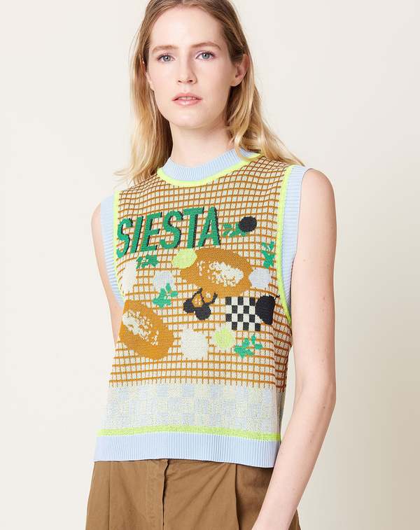 Siesta Knit Vest in Brown | Garmentory