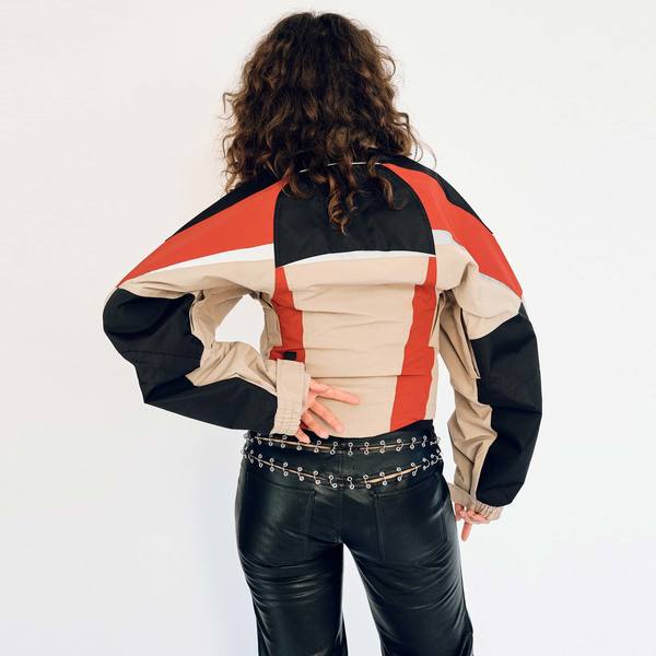 Martine Rose Shrunken Sports Jacket - Red/Black/Beige | Garmentory