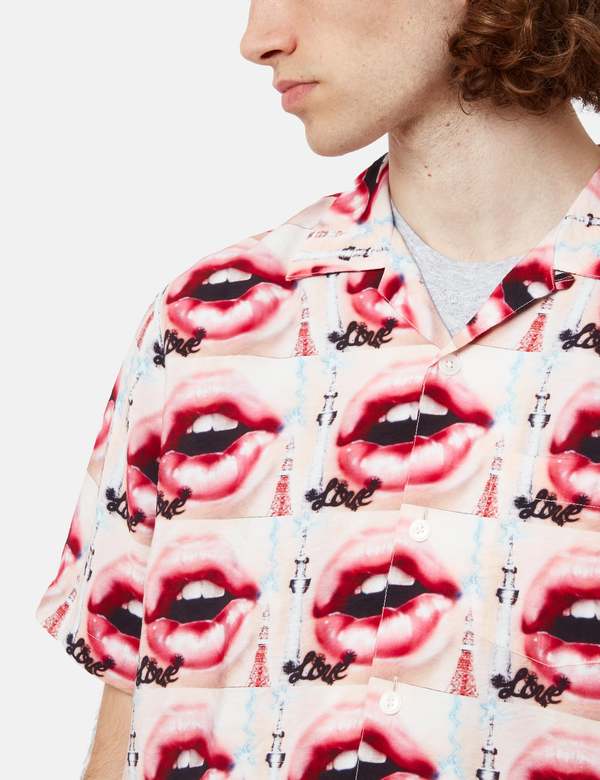 Thisisneverthat Lips Short Sleeve Shirt - Pink | Garmentory