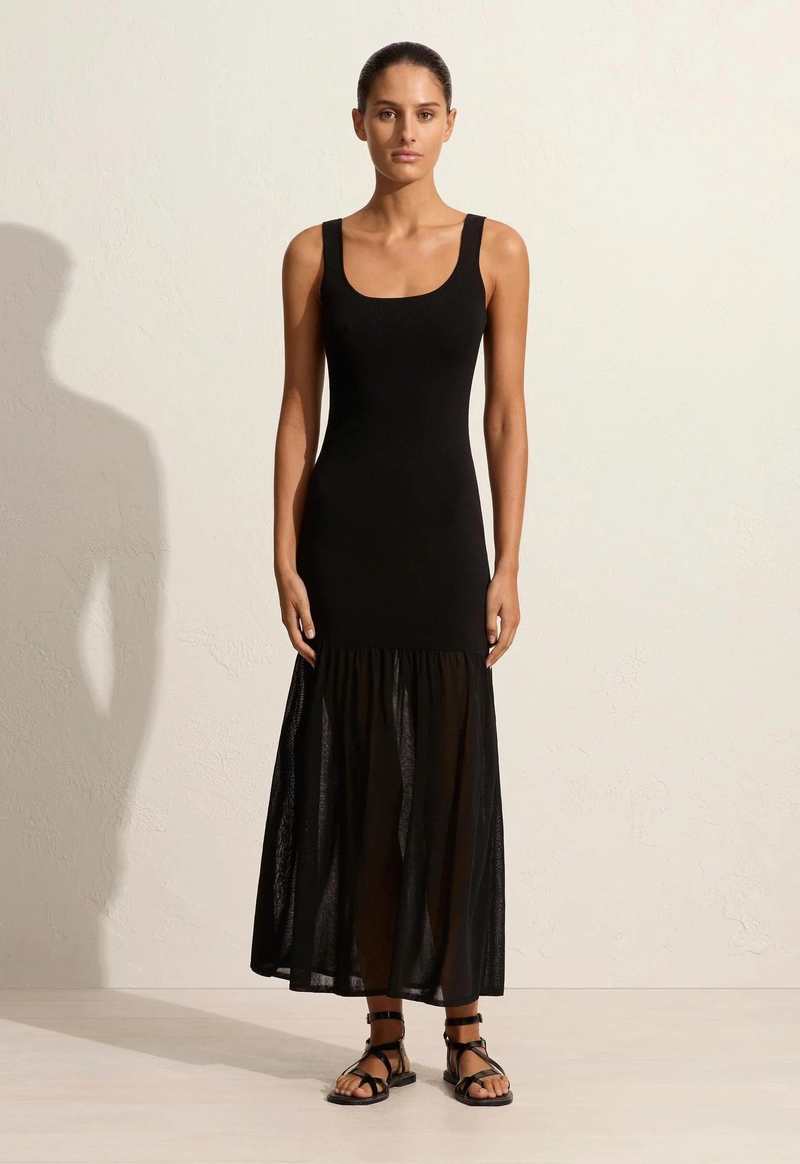 Matteau Drop Waist Knit Dress - Black Matteau Drop Waist Knit Dress - Black