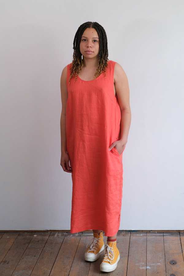 chinese dress ladies Midi Length Linen Shirtdress Spritz