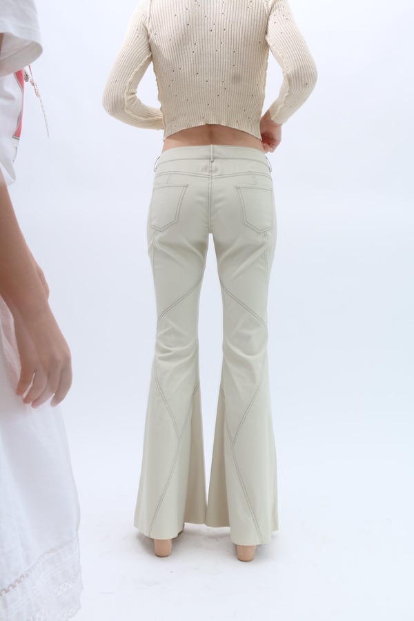 Priscavera Sesame Flared Lace Up Rainwear Pants - gray | Garmentory