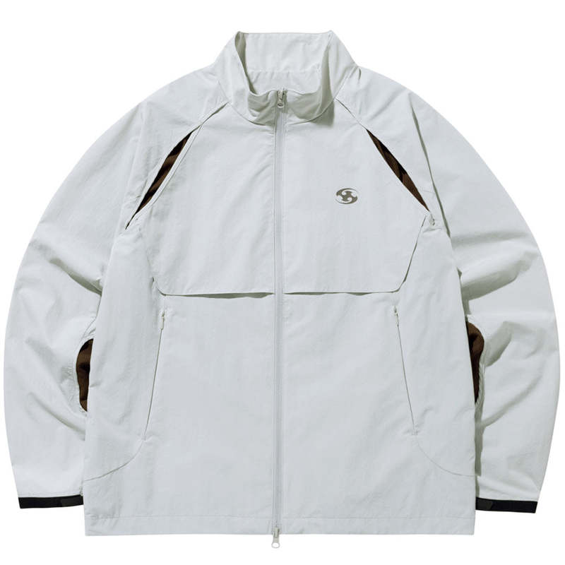 ジャケット・アウター sansangear SLASH SLIT JAKET SAN SAN GEAR] SLASH ZIPPER JACKET [LIGHT GREY] 正規品 韓国