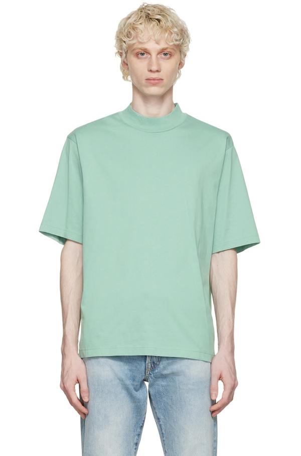 Acne Studios Green Mock Neck T-Shirt on Garmentory