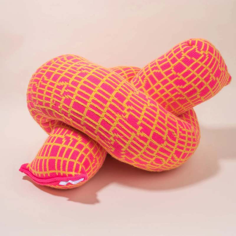 Zebra Knits Chunky Vanellope Pillow Blush/Lemon Garmentory