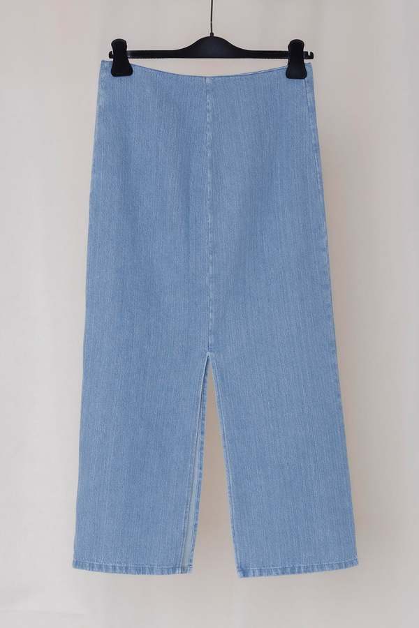 Gabriela Coll Garments Denim No.195 Slit Skirt - Bleached Indigo 