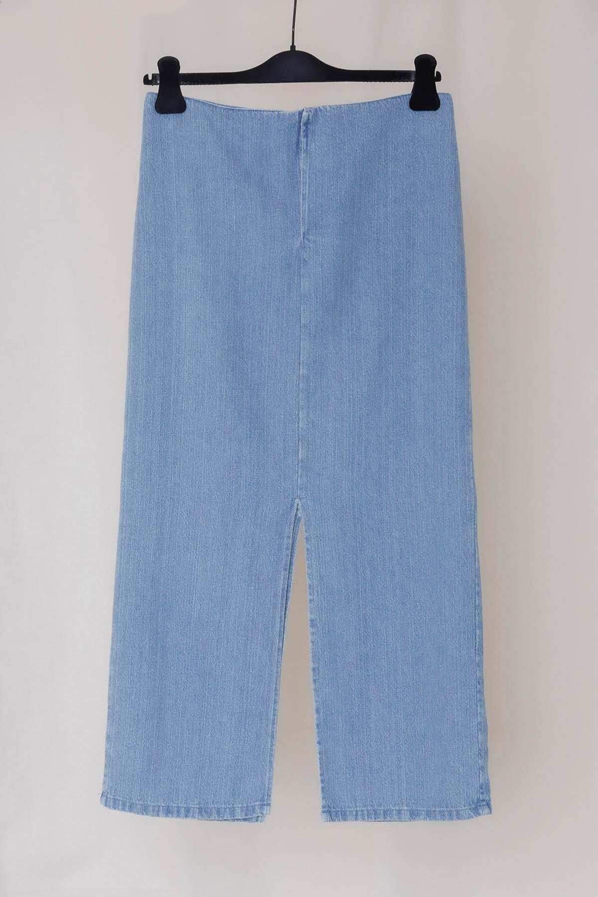 Gabriela Coll Garments Denim No.195 Slit Skirt - Bleached Indigo 