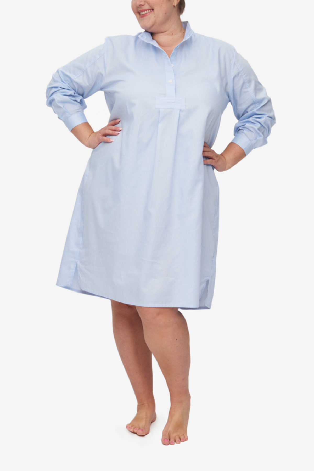 The Sleep Shirt Long Sleep Shirt Blue Pin Dot Garmentory