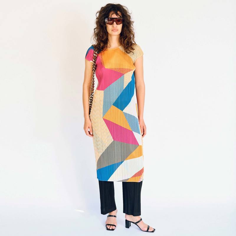 Pleats Please by Issey Miyake Crossroads Dress Orange