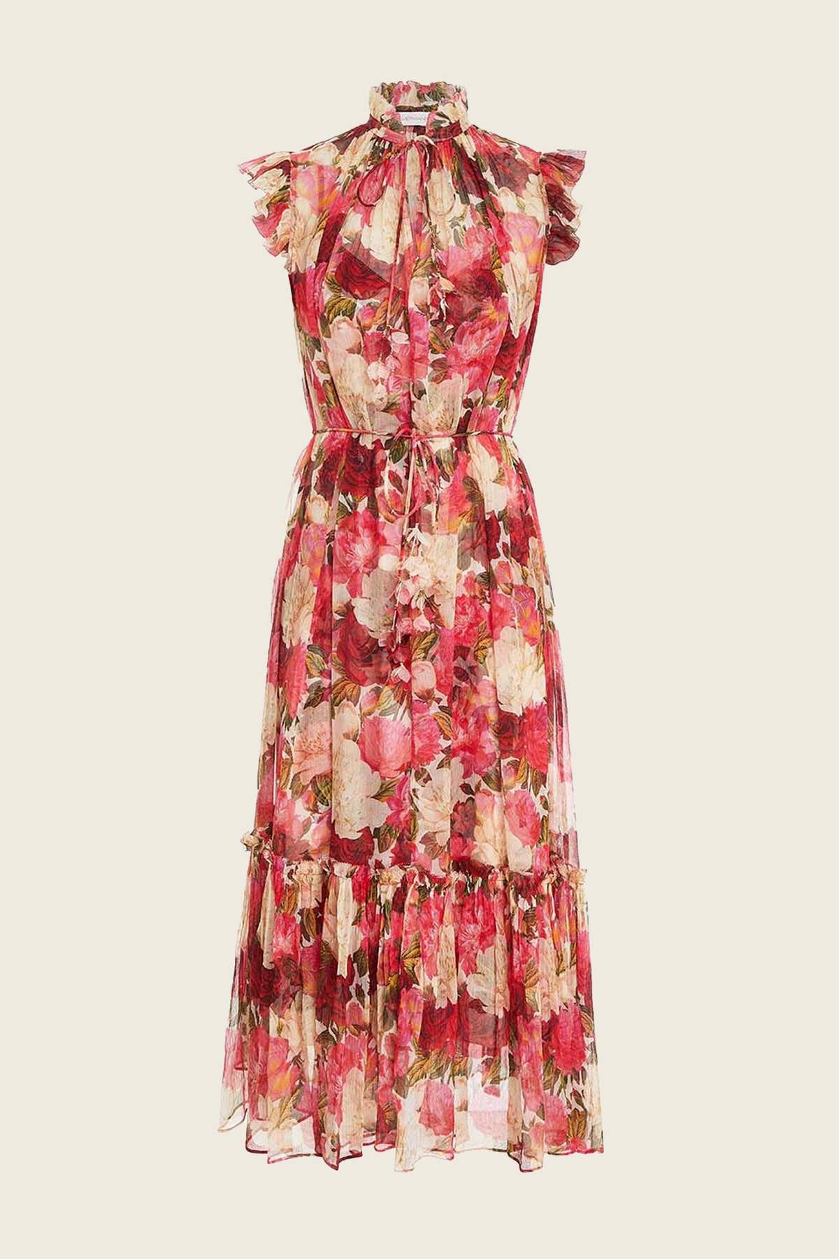 Zimmermann Wonderland Flutter Dress - Pink Peonies | Garmentory