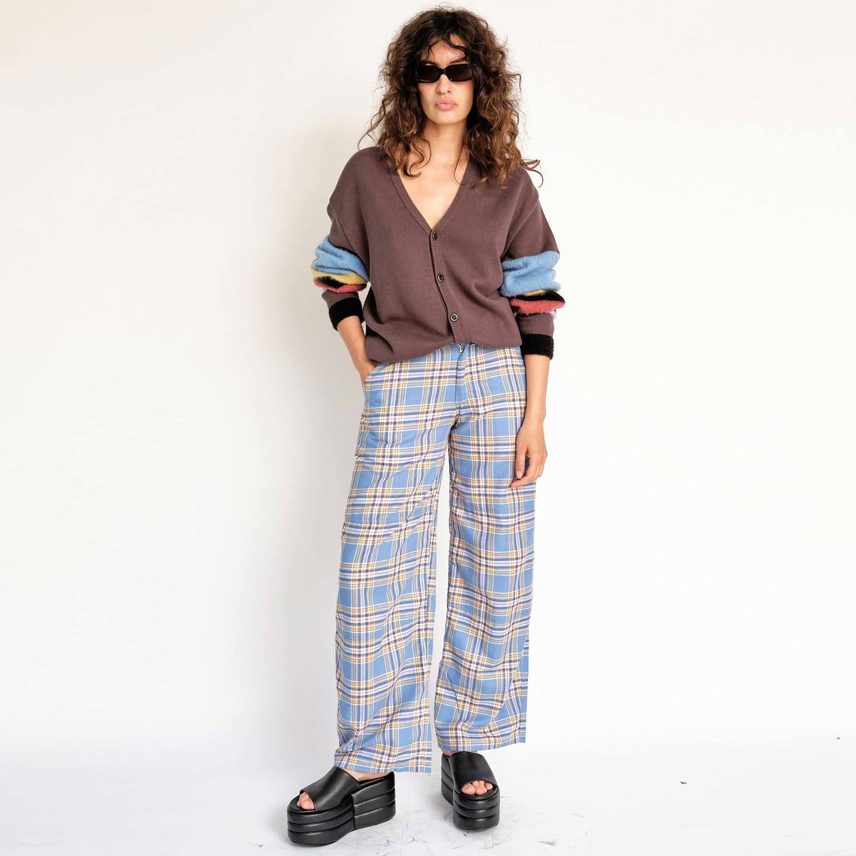 Collina Strada Lawn Pant - Sky Plaid - Image 1 of 3