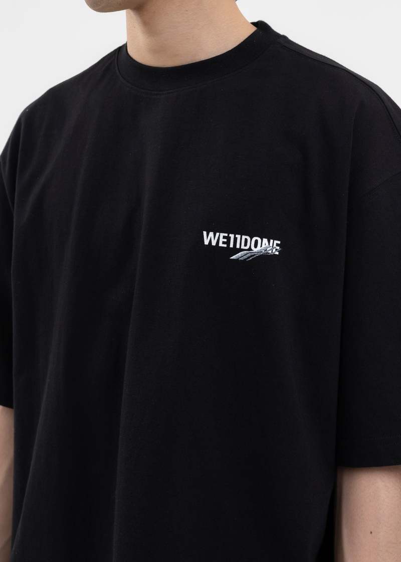 【WE11DONE】 Wave Logo T-Shirt (4 Colors) we11done WAVE LOGO SHORT SLEEVED T SHIRT - BLACK | Garmentory