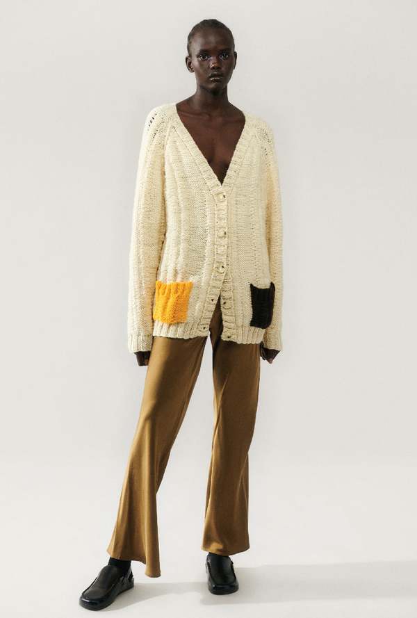 Silk Laundry The Big G Cardigan - Cream